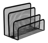 BUTIFULSIC Organizer da Scrivania in Metallo Nero 3 Scomparti, Portadocumenti Verticale per Ufficio, Organizer Portaoggetti e Portariviste Angoli Arrotondati per Archiviazione Facile e