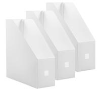 BUTIFULSIC Organizer per Scrivania 3 Pezzi in Plastica Bianca Opaca, Portadocumenti Verticale e Portariviste per Ufficio, Scaffale per Archiviazione File Compatto per Spazio Lavoro e Studio