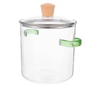 BUTIFULSIC Pentola in Vetro Trasparente da 2300ml con Doppio Manico e Coperchio Resistente al Calore per Cucinare a Fuoco Lento e Preparare Ramen in Cucina
