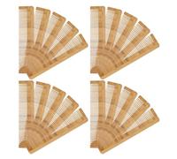 BUTIFULSIC Pettine naturale in legno per capelli e barba, 12 pezzi, monouso, portatile, per strutture ricettive e viaggi di lavoro, per uomini e donne