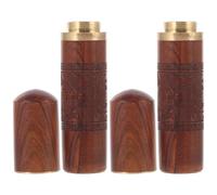 BUTIFULSIC Porta Aghi in Legno Marrone 2 Pezzi, Contenitore per Aghi da Cucito e Maglia Grande capacità, Leggero e Creativo per Artigianato e Lavori a Mano