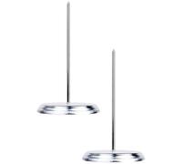 BUTIFULSIC Porta Ricevute in Metallo Argento 2 Pezzi Base Rotonda e Asta Spessa Singola per Ufficio Ristorante Organizzatore per Scontrini e Fatture