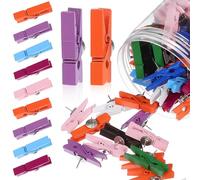 BUTIFULSIC Puntine Clip in Legno e Metallo Stili Multipli per Progetti Artistici e Artigianali 100 Pezzi Facile Organizzazione Senza Lasciare Segni per Lavagne di Sughero Stili Multipli