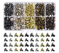 BUTIFULSIC Rivetti Metallici 150 Set 8x6 per Pelle e Rilegatura | 5 Colori Assortiti, Uso per Abiti e Cartoleria, Accessori per Borse e Calendari