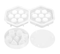 BUTIFULSIC Set 2 Stampi in Silicone per Dadi Fai da Te con 7 Forme Esagonali a Sette Dadi, Creatività DIY con Coperchio e Scatola per Uso Domestico