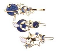 BUTIFULSIC Set 3 Mollette per Chioma Donna in Lega Blu Design Geometrico Stella, Accessori per Chioma Semplici e Raffinati per Matrimonio e Festa