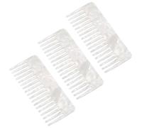 BUTIFULSIC Set 3 Pettini Antistatici in Acetato Bianco per Parrucchiere - Pettini a Denti Larghi Forcella e Laterali per Chioma Spessi Ricci e Raccolti - Compatti e per Viaggi