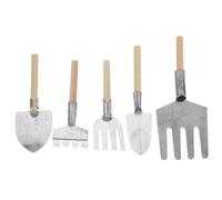 BUTIFULSIC Set 5pezzi Attrezzi per Giardinaggio Multiuso in Legno e Ferro, Mini Pale Resistenti per Fiori e Verdure, per Allentare Terreno e Decorazione del Giardino Stile Stili multipli