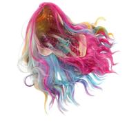 BUTIFULSIC Short Rainbow Colored Curly Mermaid Wig per Donna e Ragazze Capelli Sintetici Ricci Naturali Leggeri e Confortevoli per Halloween Cosplay e Feste