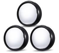 BUTIFULSIC Specchietto Retrovisore Convesso per Ufficio 3 Pezzi in Acrilico Nero Leggero e Portatile per Scrivania e Monitor del Computer