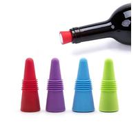 BUTIFULSIC Tappi per Bottiglie di Vino Sigillatore Ermetico e Robusto Set 6 Pezzi in Silicone e Acciaio Inossidabile per Conservare Vino a Casa al Bar