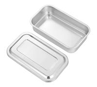 BUTIFULSIC Vassoio per Strumenti in Acciaio Inossidabile 20 Cm con Coperchio, Piastra Portautensili per Uso Clinico e Manicure, Vassoio per Procedure Mediche, Resistente e Pratico