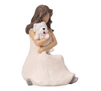 BUTILIVEEN Statuetta di donna con cane, angelo in resina per gli amanti dei cani, commemorazione del cane simpatia, regalo per la perdita di animali domestici, regalo Westie per donne, amici