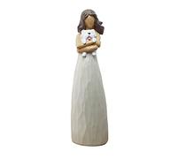 BUTILIVEEN Statuetta di donna con cane, commemorazione del cane simpatia, regalo per la perdita di animali domestici, regalo per donne, regali per gli amanti dei cani, resina, bianca