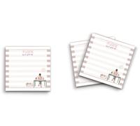 Butler in the Home Sticky Notes - Confezione da 12 pezzi, 7,6 x 7,6 cm, 50 fogli per blocco, I"m Working on a New Me Busy Woman in Office with Cat, simpatici divertenti appunti di cancelleria, diario di carta