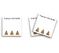 Butler in the Home Sticky Notes - Confezione da 12 pezzi, 7,6 x 7,6 cm, 50 fogli per blocco, pizza - I'll Give You A Pizza (pezzo) My Mind, simpatici divertenti promemoria di carta di cancelleria