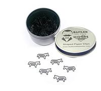 Butler nella casa cavallo a forma di graffette graffette ideale per collezionisti o Office Gift - Comes tondo in latta con coperchio e confezione regalo 100 Count Black