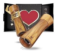 BUTLERBELL® Inglese | Macina sale e pepe legno in confezione regalo di lusso con cuore ideale come regalo di nozze | Regali di nozze per coppia di sposi | Regalo di inaugurazione della casa (Cupidono)