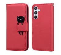 Butnyeoe Cover per Samsung Galaxy A35 5G,Custodia Portafoglio per Samsung A35 5G,Cartone Animato Gatta PU Pelle Flip Caso con [Kickstand] [Slot per Schede] [Chiusura Magnetica].Rosso