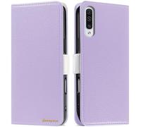 Butnyeoe Cover per Samsung Galaxy A50/A30S Case,Custodia Samsung A50S Libro,Trama Litchi PU Pelle Protettiva Portafoglio Flip/Folio Wallet Case Con Slot per Schede e Magnetica Supporto,Viola Chiaro