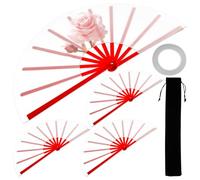 BUTORY 4 fan in tessuto Oxford con custodia, 10 pollici, fatti a mano, per il fai da te, Kung Fu Tai Chi Folding Fan per ballare, feste di nozze (4 gruppi)