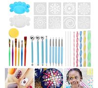 BUTORY Mandala Dotting Tools Kit completo Mandala Rock Painting Tools Kit Gonna Portatile Stencil Dotting per pittura, colorazione, disegno, materiale artistico