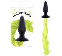 BUTT PLUG ANALE CON CODA DI UNICORNO GIALLA COSPLAY DILDO SILICONE INDOSSABILE