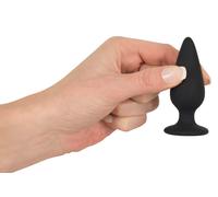 Butt Plug Anale Conico di Silicone Heavy SMALL 40 grammi Nero Per la Dilatazione