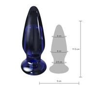 Butt Plug anale vibrante vibratore in vetro fallo conico dilatatore liscio glass