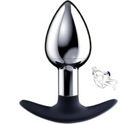 Butt plug in metallo con sfera interna per sensazioni intense - buttplug anale ergonomico in acciaio inossidabile, superficie liscia, stimolazione profonda ideale per principianti e coppie