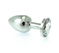 BUTT PLUG PICCOLO ANALE IN METALLO ARGENTO CON CRISTALLO DILDO FALLO UOMO DONNA