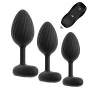 ANOS - set di plug anale vibrante (nero)