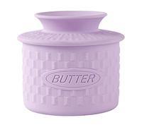 Butter Crock Dish - French Style Silicone Lid Container, Airtight Fresh Keeper, Durablee Easy Clean Design, Smooth Seal System, Compact Storage Use | Kitchen Home Cooks Indoor Housewarming Accessories