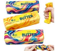 Butter Fidget, 3 giocattoli antistress a rimbalzo lento arcobaleno, per bambini e adulti, per alleviare l'ansia e la concentrazione, ideali per l'ufficio e la casa