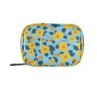 Buttercup Floral Lake Blue Borsa da viaggio con scomparti staccabili Comoda borsa medica borsa da viaggio