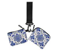 Buttercup - Portafoglio da donna con motivo patate dolci grigio e blu, piccolo portafoglio rimovibile per carte di credito, organizer con tasca con cerniera, per donna, 2 pezzi, Buttercup Sweet Potato