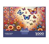 Butterflies And Flowers 1000 Pezzi Puzzle Classico Bundle Puzzle Cartone Extra Spesso - Anti-stress E Viaggio, Regalo Natale, Per Adulti E Bambini over 12 Anni 38x26cm/1000pcs