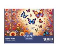 Butterflies And Flowers Premium Paper Interlocking Design, Ideal Hobby for Stress Relief, Relaxation And Home Entertainment 38x26cm/1000pcs