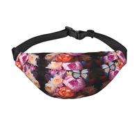 Butterflies and Fresh Bush - Marsupio a tracolla grande, alla moda, da viaggio, casual, per ragazzi, adatto per sport, corsa, ciclismo, viaggi, pesca