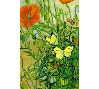 Butterflies and Poppies - Vincent van Gogh - Hardcover Notebook: 120 Lined Pages 6" x 9" Journal Diary Notepad