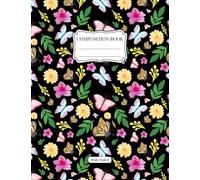 Butterflies by Night ~ Wide Ruled Composition Notebook: 7.5” x 9.75” Journal with 100 Lined Pages | Aesthetic Notebook for School, College, ... Office | Cute Gift for Women, Teens and Girls