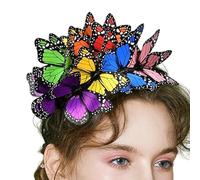 Butterflies Headbands, Fascinator Headpiece, Women's Hair Accessory, Halloween Butterflies Hoop, Wedding Bride Headband, Girls Hair Fascinator for Girls, Women, Grandma