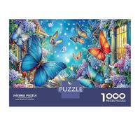 Butterflies in Colorful Flowers 1000 Pezzi Bundle Puzzle Nature Illustration Puzzle Per Adulti Cartone Extra Spesso - Anti-stress E Viaggio, Regalo Di Natale Per Adulti E Bambini over 12 Anni 70x50cm/