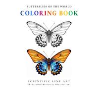 Butterflies of the World Coloring Book: Scientific Line Art