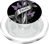 Butterflies on Cross with Faith PopSockets PopGrip per MagSafe