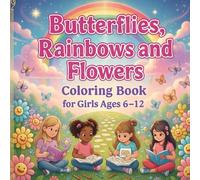 Butterflies, Rainbows and Flowers Coloring Book for Girls Ages 6-12: A Fun and Relaxing Coloring Book Filled with Beautiful Butterflies, Magical Rainbows, and Lovely Flowers