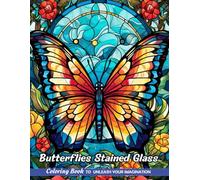 Butterflies Stained Glass: Adult Coloring Book with Butterflies Stained Glass for Stress Relief and Relaxation (Christmas Coloring Pages)