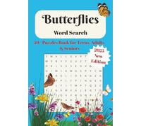 Butterflies Word Search Puzzle Book: Word Searches with Easy to Read Print for Butterfly Lovers, Garden| Word Search Game for Teens, Adults & Seniors ... for Travel, Holidays, and Relaxation