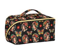 Butterfly American Traditional Tattoo Art_00001_00001 Borsa da viaggio con divisori Borsa per trucco portatile con manico Accessori da viaggio