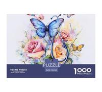 Butterfly And Rose 1000 Pezzi Puzzle Per Adulti E Bambini Più Grandi Natural Scenery Jigsaw Gigante Multicolore Classici Divertimento Travel Gift Qualità Premium 70x50cm/1000pcs